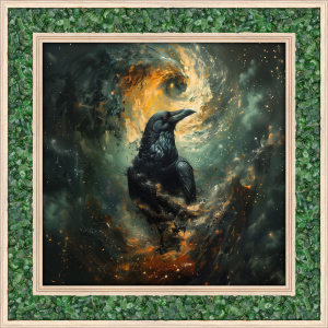 Aventurin-Energiebild „Krafttier Rabe“, Produktbild 1