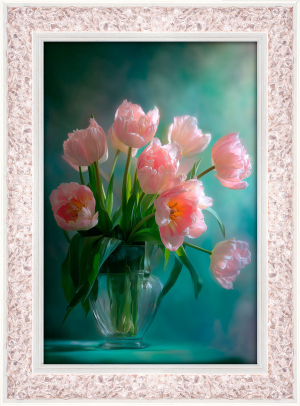 Rosenquarz-Energiebild „Tulpen“, Produktbild 1