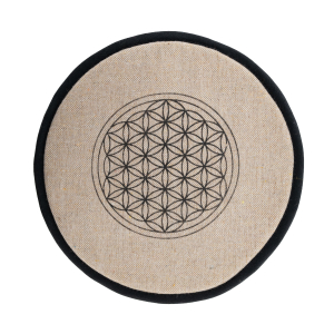 Klangschalenkissen mit Blume des Lebens, Hellgrau, Produktbild 1