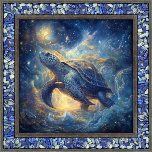 Lapislazuli-Energiebild „Krafttier Schildkröte“, Produktbild 1