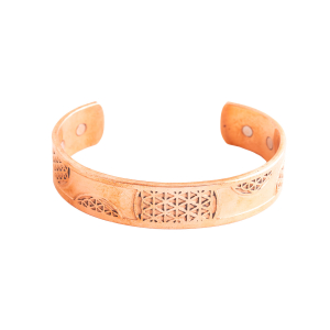 Kupfer Magnetarmreif „Blume des Lebens“, groß, Produktbild 1