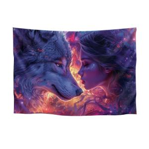 Wandbehang „Begegnung mit dem Wolf“, Produktbild 1
