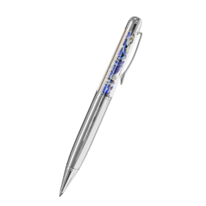 Lapislazuli-Kugelschreiber, silber, Produktbild 1