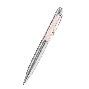Rosenquarz-Kugelschreiber, silber, Produktbild 1