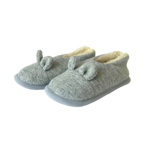 Merino-Hausschuhe „Maus“, hellgrau, Produktbild 1