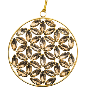 Kristall „Blume des Lebens“, gold, Produktbild 1