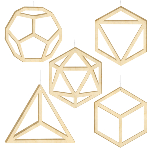 Energiehänger „Platonische Körper“ 5er Set, Produktbild 1