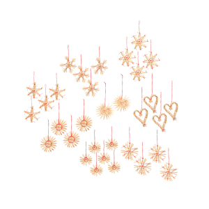 Baumschmuck „Stroh-Anhänger“, 32er Set, Produktbild 1