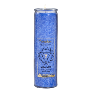 Kerze Visuddha - Hals-Chakra - blau, Produktbild 1