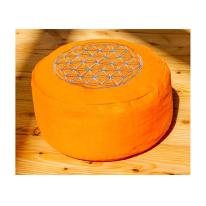 Meditationskissen “Blume des Lebens”, orange, Produktbild 1