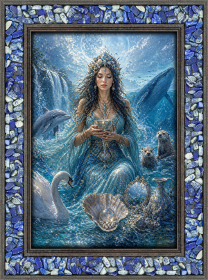 Lapislazuli-Energiebild „Göttin des Wassers“, Produktbild 1