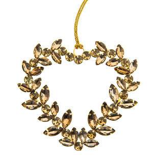 Kristallherz, gold, Produktbild 1