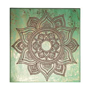 Energieplatte „Mandala“, Türkis/Gold, Produktbild 1