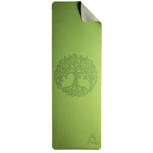 Yogamatte „Lebensbaum“, Hellgrün/Grau, Produktbild 1