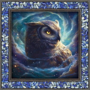 Lapislazuli-Energiebild „Krafttier Eule“, Produktbild 1