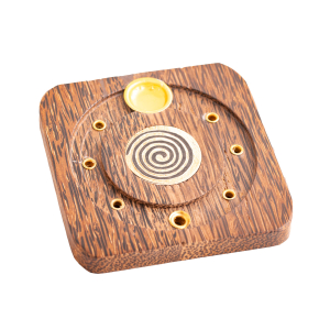 Räucherstäbchen- und Räucherkegelhalter „Spirale braun“, Produktbild 1