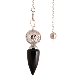 Pendel „Blume des Lebens-Kugel“, Obsidian, Produktbild 1