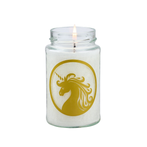 Krafttier-Duftkerze „Einhorn“, Produktbild 1