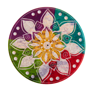 Räucherstäbchenhalter „Regenbogen-Mandala“, groß, Produktbild 1