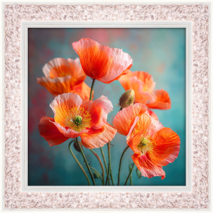 Rosenquarz-Energiebild „Klatschmohn“, Produktbild 1