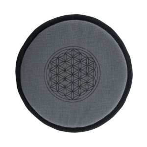 Klangschalenkissen mit Blume des Lebens, Dunkelgrau, Produktbild 1