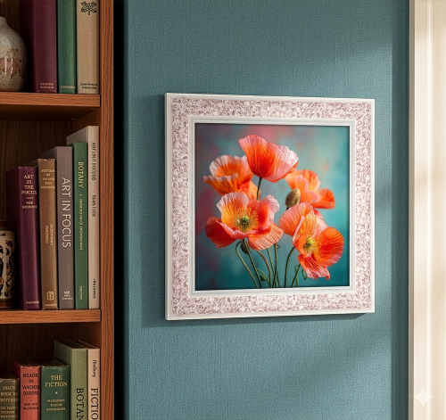 Rosenquarz-Energiebild „Klatschmohn“, Produktbild 2