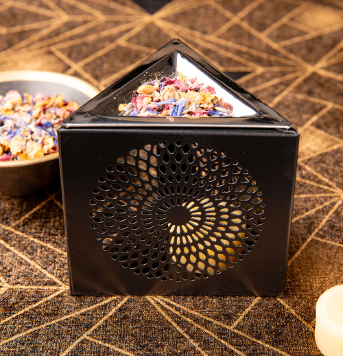 Räuchersiebgefäß „Triangel mit Blume des Lebens“, Produktbild 2