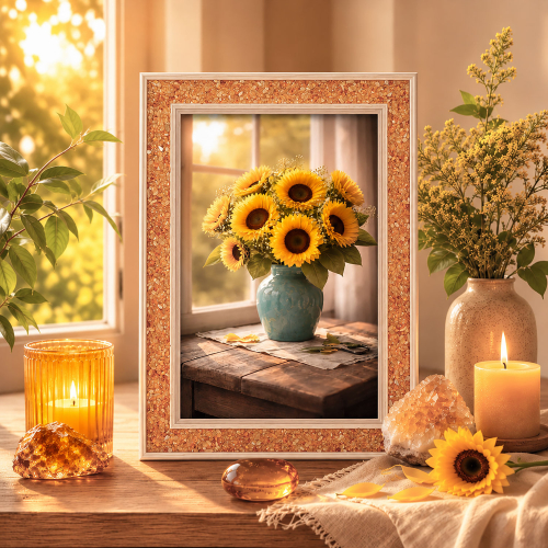 Bernstein-Energiebild „Sonnenblumen“, Produktbild 2