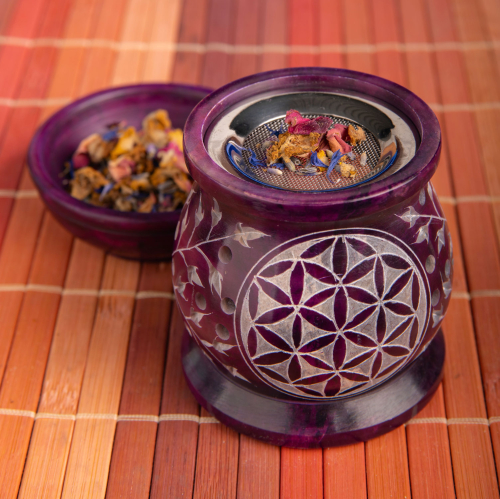 Aromalampe und Siebgefäß „Blume des Lebens“, Produktbild 2