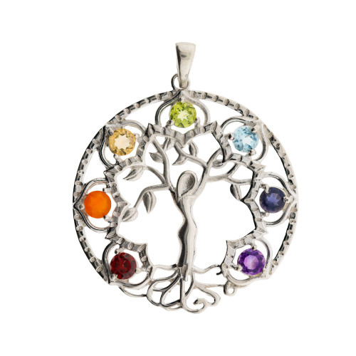 Anhänger „Elfenbaum mit Chakrasteinen“, Produktbild 1