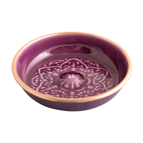 Räucherstäbchenhalter „Mandala“, Aubergine, Produktbild 1