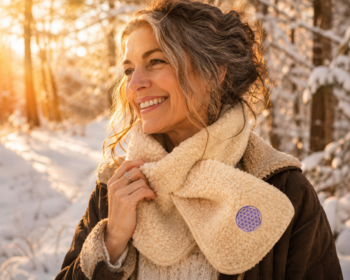 Merino-Schal mit Blume des Lebens, Produktbild 4