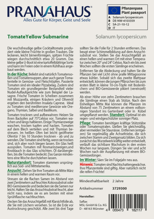 Tomate „Yellow Submarine“, Samen, Produktbild 2