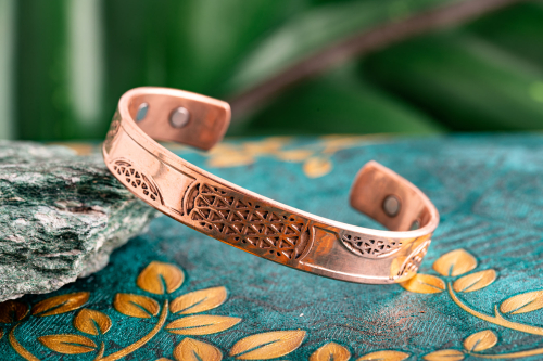 Kupfer Magnetarmreif „Blume des Lebens“, klein, Produktbild 2