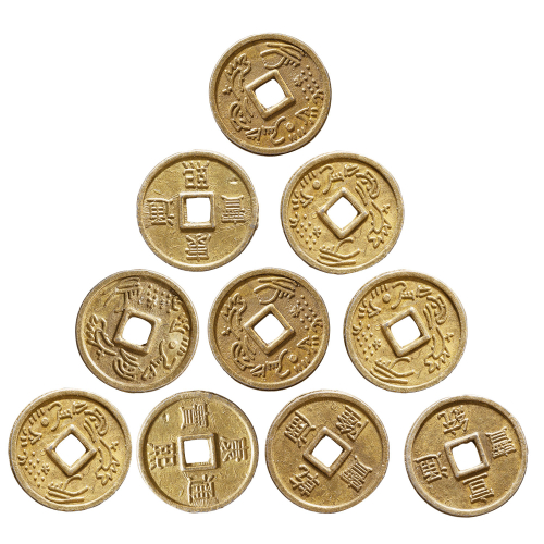 Chinesische Glücksmünzen, 10er Set, Produktbild 1