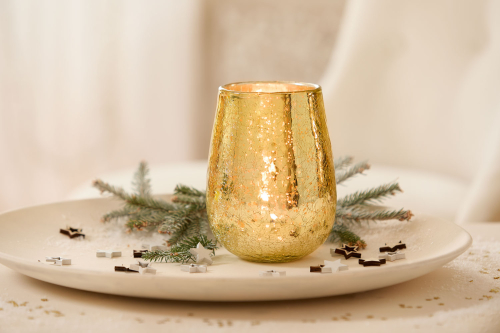 Windlicht Teelichthalter „Goldene Zeit“, Produktbild 2