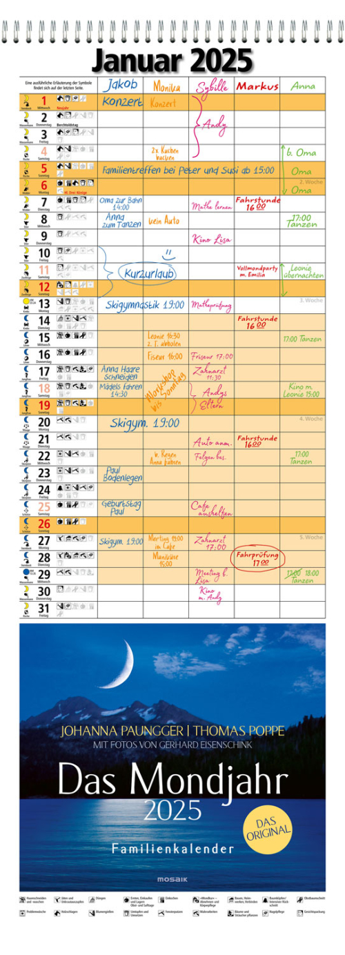 Das Mondjahr 2025 Familienkalender, Produktbild 1