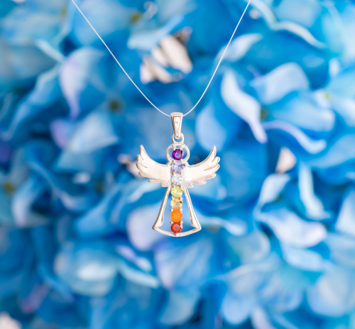 Anhänger „Engel mit Chakrasteinen“, Produktbild 2