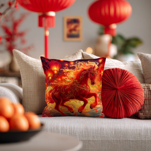 Kissenhülle „Feuerpferd“, Produktbild 3