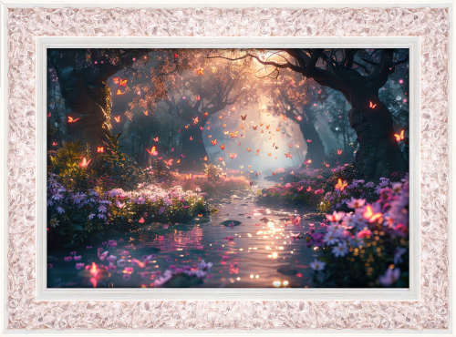 Rosenquarz-Energiebild „Zauberwald“, Produktbild 1