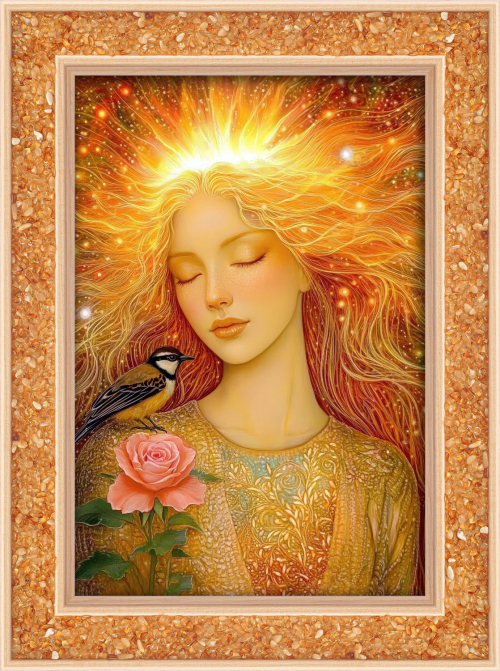 Bernstein-Energiebild „Göttin des Feuers“, Produktbild 1