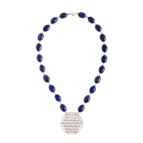 Lapislazuli-Collier „Blume des Lebens“, Produktbild 1