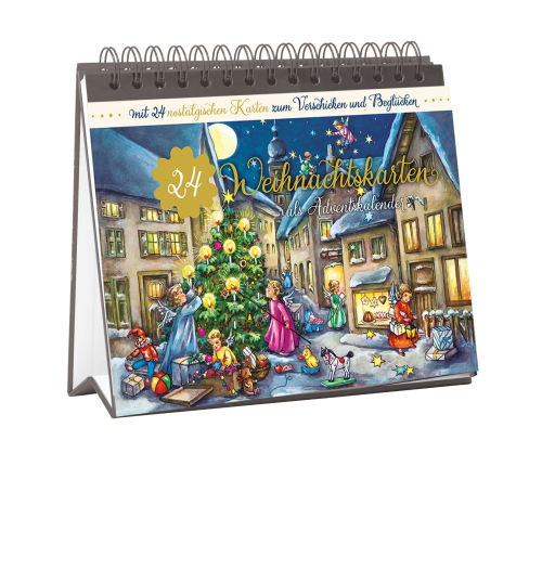 24 nostalgische Weihnachtskarten als Adventskalender, Produktbild 1