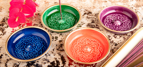 Räucherstäbchenhalter „Mandala“, Blau, Produktbild 2