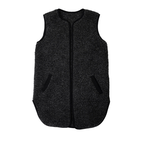 Merino-Weste lang, schwarz, Schwarz, Produktbild 4