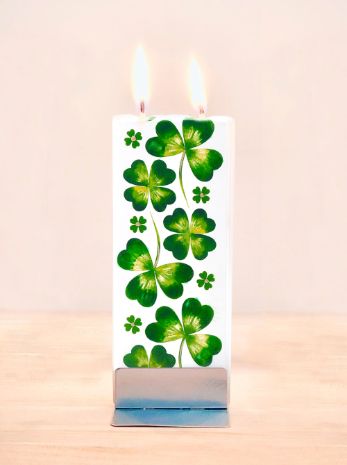 Deko-Kerze „Glücksklee“, Produktbild 3