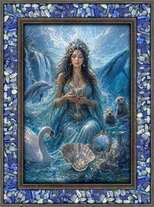 Lapislazuli-Energiebild „Göttin des Wassers“, Produktbild 1