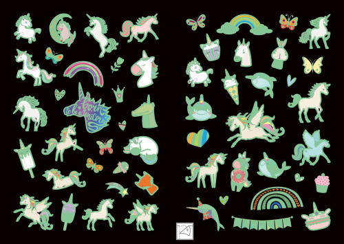 Leucht-Sticker – Einhörner, Produktbild 2