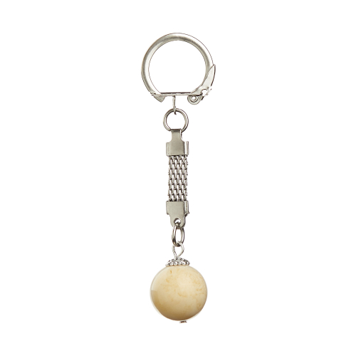 Schlüsselanhänger „Weihrauch-Perle“, weiß, Produktbild 1