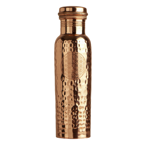 Kupfer-Trinkflasche „Blume des Lebens“, 650 ml, Produktbild 1